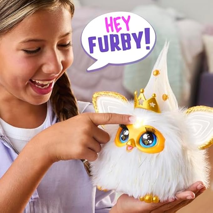 rayihni GOLD GLAM INTERACTIVE PLUSH TOYS FOR 6 YEAR OLD GIRLS & BOYS & UP, VOICE ACTIVATED ANIMATRONIC, SPEAKS ENGLISH & FURBISH, WHITE (AMAZON EXCLUSIVE) - Image 3